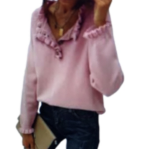 BTFNM RUFFLE KNIT PULLOVER SWEATER SIZE LARGE